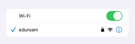 iPhone Wi-Fi settings showing eduroam connected